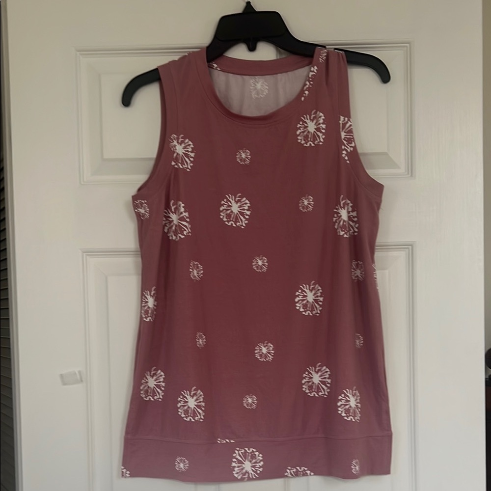 Pink Sleeveless Top with Floral Design